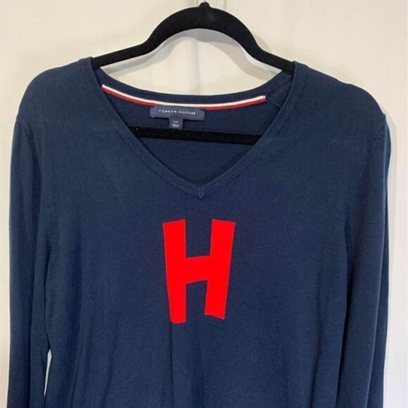 Tommy Hilfiger Woman’s V Neck 100% Cotton Sweater. Gorgeous. Size Large. - Picture 2 of 8
